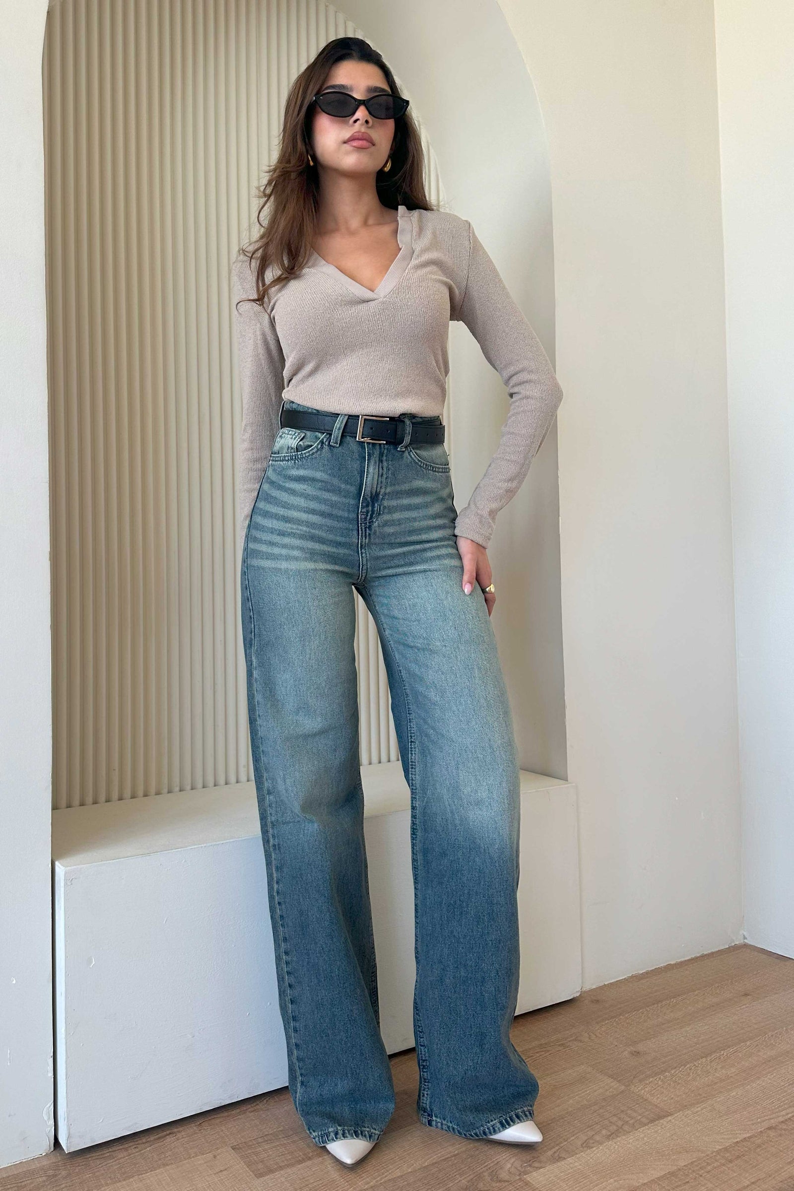 Baggy - High-Waist Vintage Wash Jeans