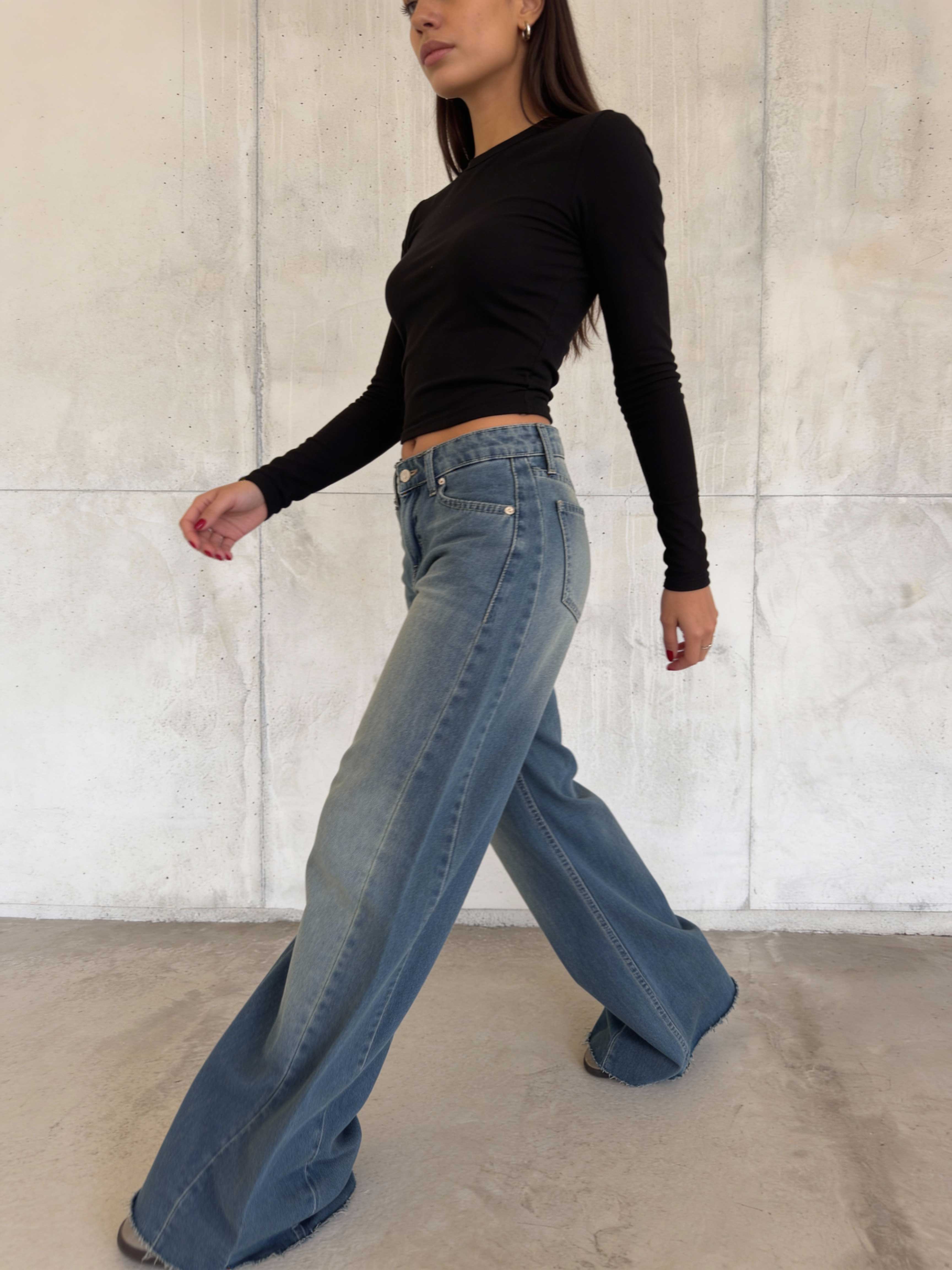 Super Baggy – Mid-Rise Mid Vintage Blue Jeans super baggy CIZARO - Cizaro Jeans