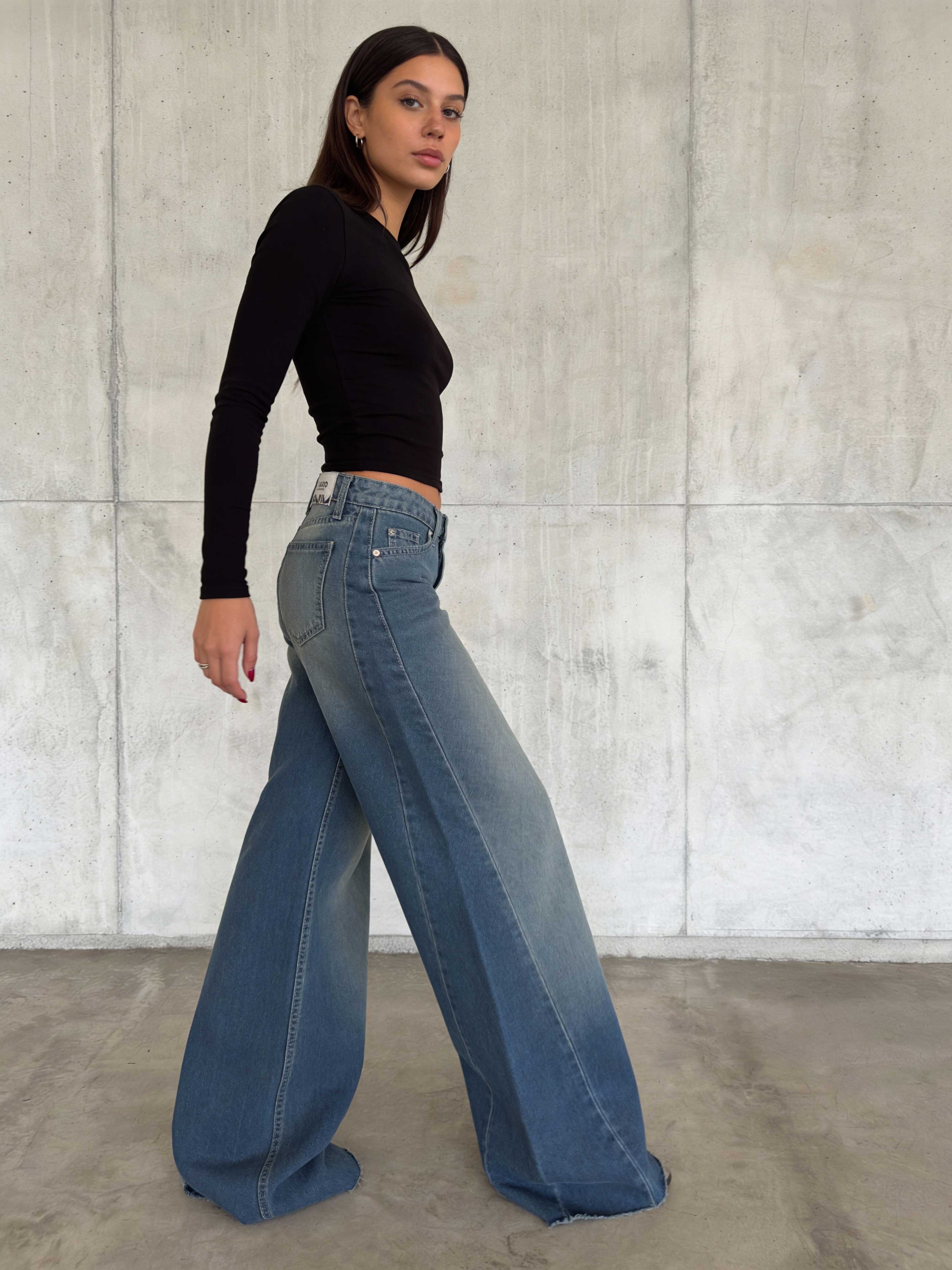 Super Baggy – Mid-Rise Mid Vintage Blue Jeans super baggy CIZARO - Cizaro Jeans