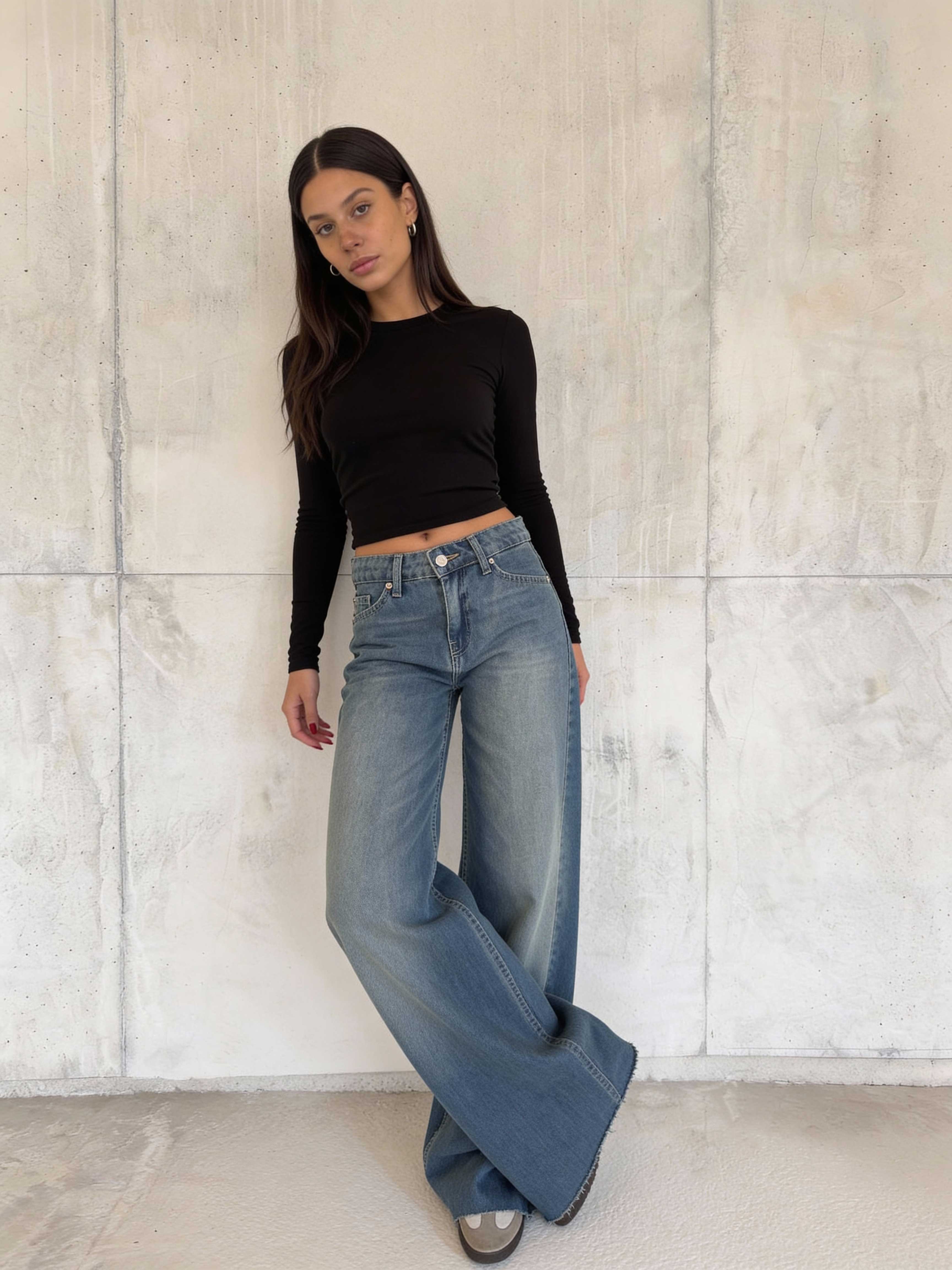 Super Baggy – Mid-Rise Mid Vintage Blue Jeans super baggy CIZARO - Cizaro Jeans