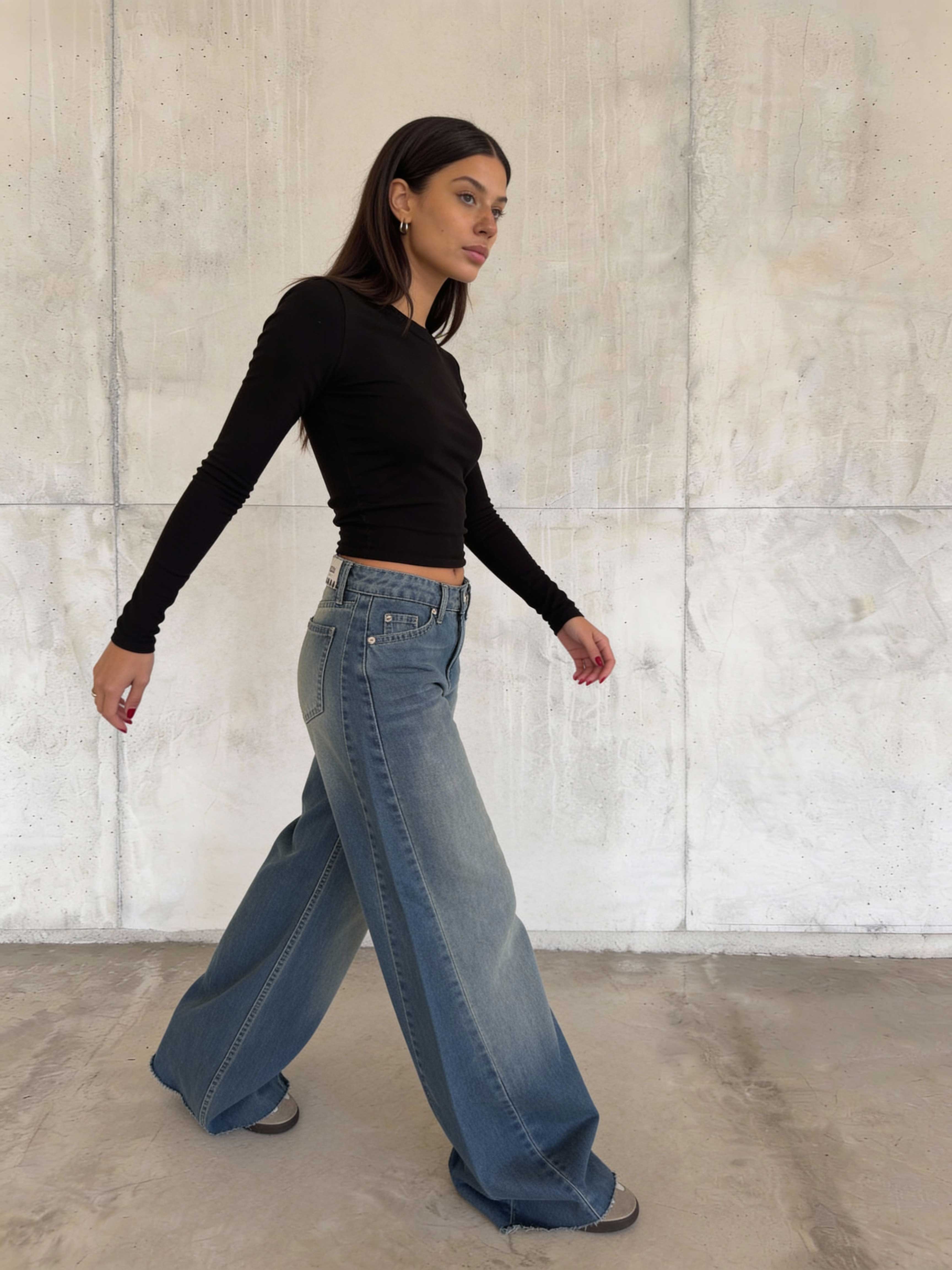 Super Baggy – Mid-Rise Mid Vintage Blue Jeans super baggy CIZARO - Cizaro Jeans