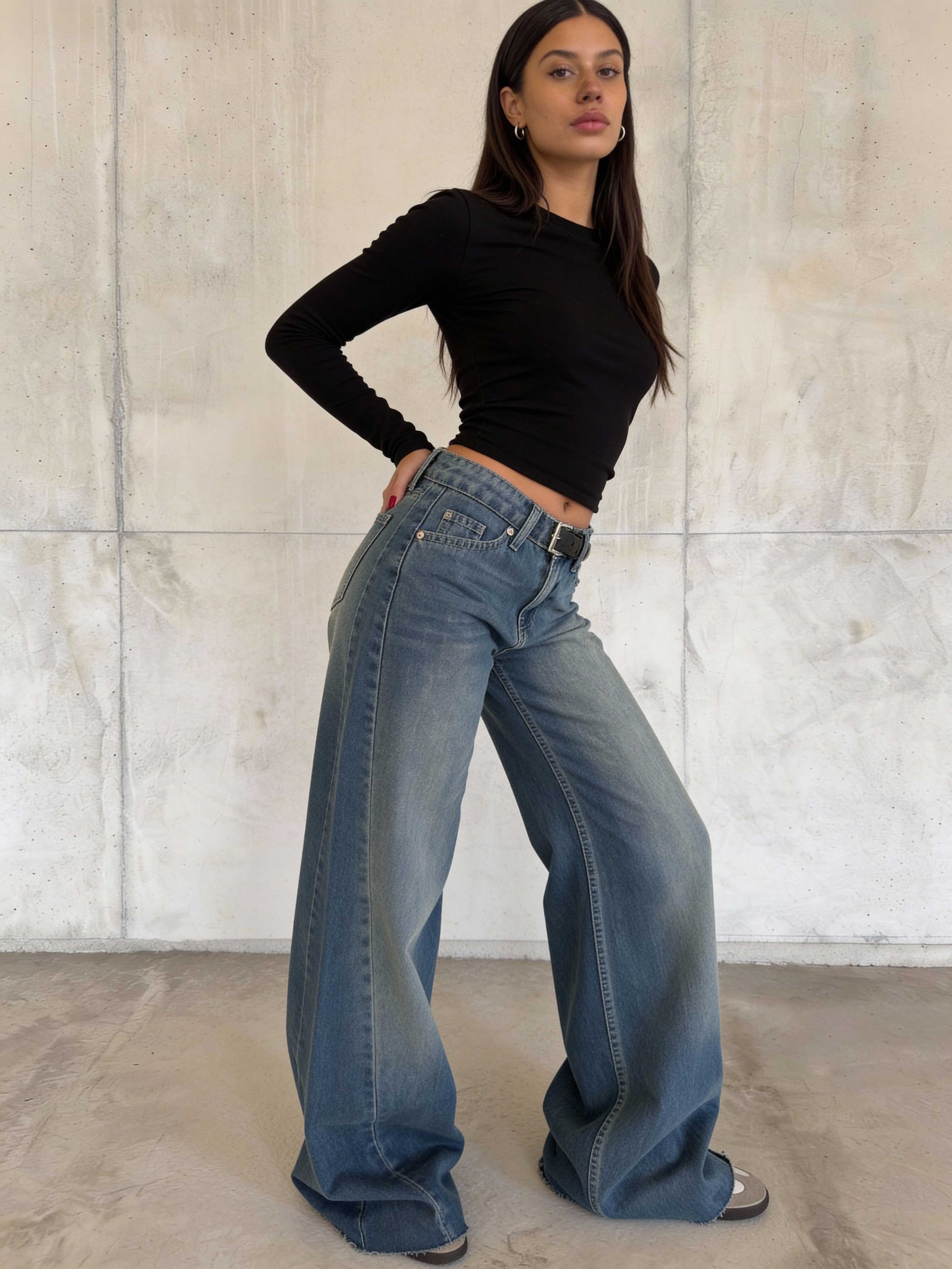 Super Baggy – Mid-Rise Mid Vintage Blue Jeans super baggy CIZARO - Cizaro Jeans