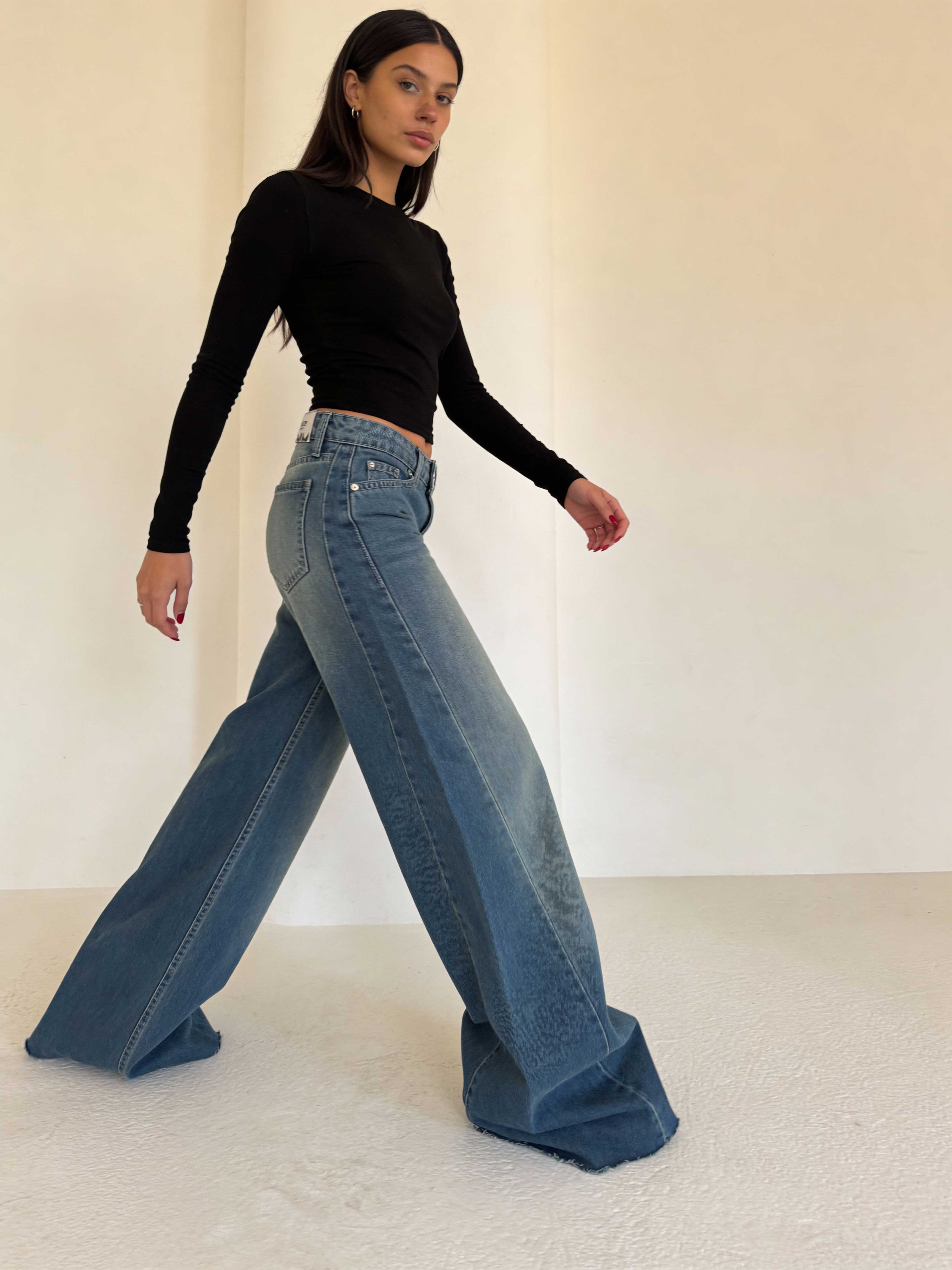 Super Baggy – Mid-Rise Mid Vintage Blue Jeans super baggy CIZARO - Cizaro Jeans