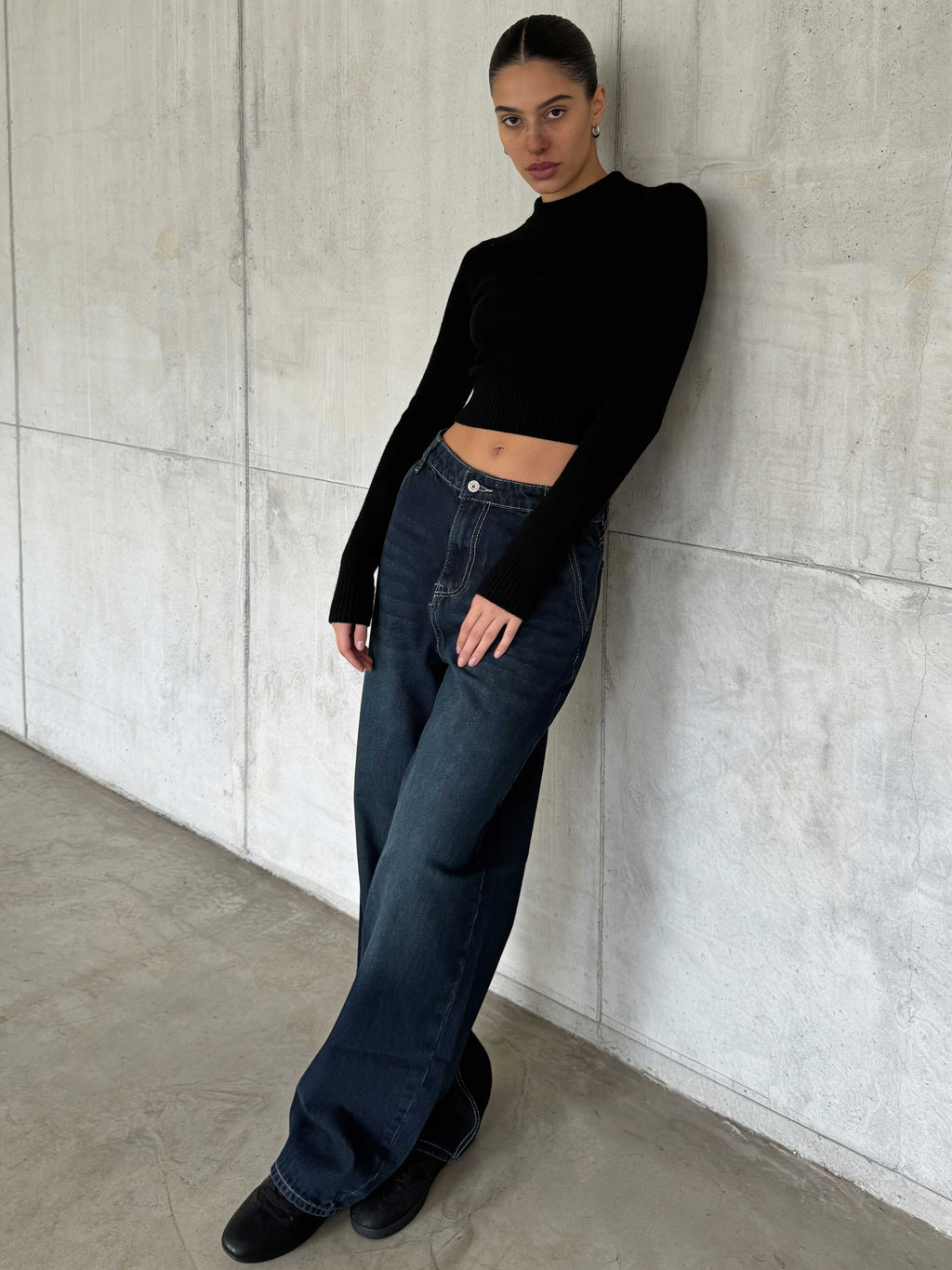 Skater – High-Waist Deep Vintage Green Jeans skater CIZARO - Cizaro Jeans