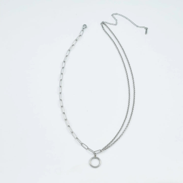 Circle Silver Necklace. - Necklace