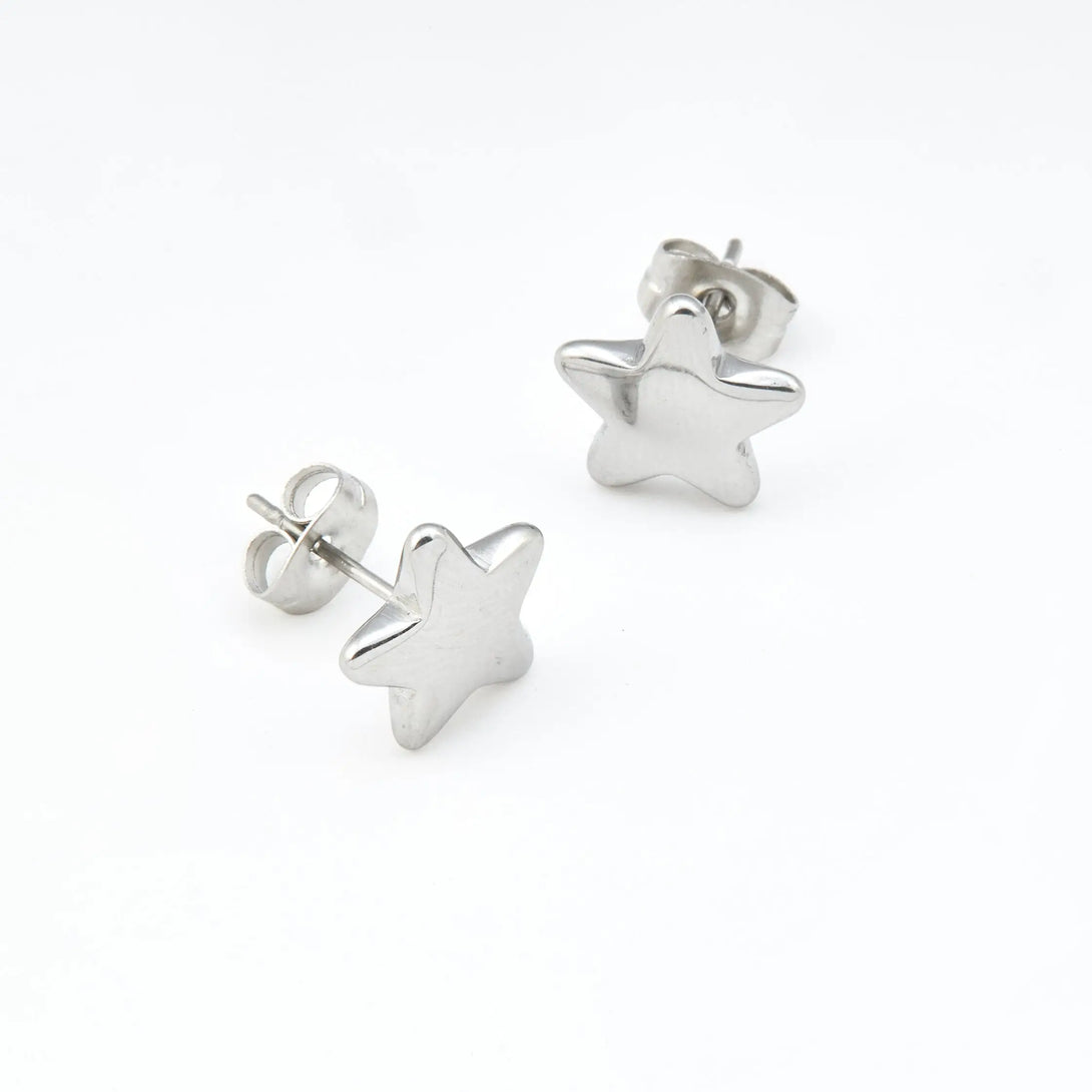 Silver Star Earrings - Earrings - Silver